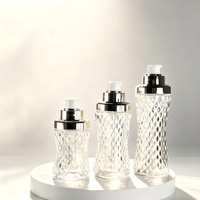 Flacon pompe en verre de luxe 30ml 50ml 80ml pour fond de teint, avec espace pour étiquette, emballage pour cosmétiques, soins de la peau, sérum