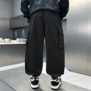 Pantalons <span class=keywords><strong>cargo</strong></span> pour garçons Printemps Automne Pantalons froissés Pantalons larges pour enfants Pantalons longs décontractés - Product Image 5