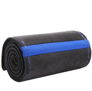 غطاء مقود السيارة من جلد الألياف الدقيقة المخيط يدويًا من قماش الشامواه، ملائم تمامًا - Product Image 3