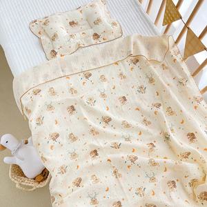 Haute qualité bébé couette 4 couches confortable Lion ours Swaddle bébé blanc mousseline couverture de couchage mousseline Swaddle couvertures pour bébé - Product Image 5