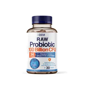 Offre Spéciale de probiotiques biologique OEM pour hommes et femmes, supplément de probiotiques stables en étagère complet avec des prébiotiques