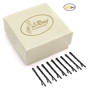 Liron 100 Uds horquillas Horquillas para el cabello pinzas para el cabello de acero 3,5 Cm/1,38 "accesorios para el cabello con caja de regalo para niñas (negro) - Product Image 1