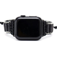 Bracelet en acier inoxydable de haute qualité Nature Mystique avec pierres de lave pour Apple Watch Series 8 7 6 5