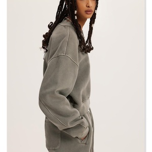 เสื้อฮู้ดผ้าเทอร์รี่แบบสวมหัวสำหรับผู้หญิงโอเวอร์ไซส์ทรงหลวมมีฮู้ดกำหนดได้เองสำหรับฤดูใบไม้ผลิ - Product Image 6