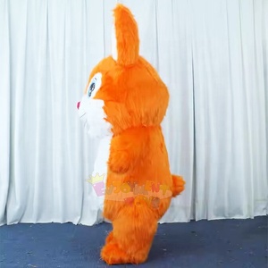 Orange vif <span class=keywords><strong>pas</strong></span> <span class=keywords><strong>cher</strong></span> gonflable <span class=keywords><strong>lapin</strong></span> ensemble mignon dessin animé <span class=keywords><strong>lapin</strong></span> adulte pâques noël Halloween carnaval fête mascotte Costume - Product Image 2