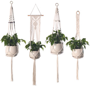 Support <span class=keywords><strong>de</strong></span> <span class=keywords><strong>pot</strong></span> <span class=keywords><strong>de</strong></span> jardinage fait à la main, plusieurs styles, pour la maison, paniers suspendus <span class=keywords><strong>de</strong></span> jardin, panier <span class=keywords><strong>de</strong></span> jardinière suspendu <span class=keywords><strong>en</strong></span> macramé - Product Image 2
