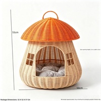 Lit pour animaux de compagnie en PE, style influenceur, double usage, nid douillet pour chat et chien, antidérapant, imperméable, respirant, pour intérieur et extérieur, maison champignon