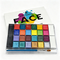Kit de peinture corporelle et faciale professionnelle arc-en-ciel en gros, non toxique, à base d'eau, fournitures de maquillage pour Halloween, cosplay, fête, enfants, OEM