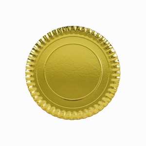 Factory Custom Disposable Gold Paper Cake Plate for Parties for Cookies Sugar Snacks Candies Hamburgers Embossing Gold Foil - Product Image 5