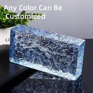 solido colorato vetro cristallo di ghiaccio mattone zappa fusione blocco di vetro decorativo per la costruzione di casa parete - Product Image 1