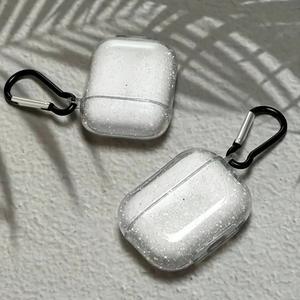 Étui de protection transparent avec paillettes pour écouteurs AirPods 3, coque souple avec porte-clés, protection intégrale simple et antichoc - Product Image 1