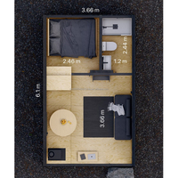 Tiny House Triangulaire Moderne Préfabriquée en Acier Léger, Maison Mobile Démontable en Panneaux Acier et Sandwich pour Usage Hôtelier