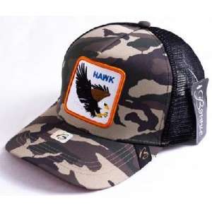 Cappello da camionista Hawk mimetico in rete regolabile unisex casual per primavera estate - Product Image 1