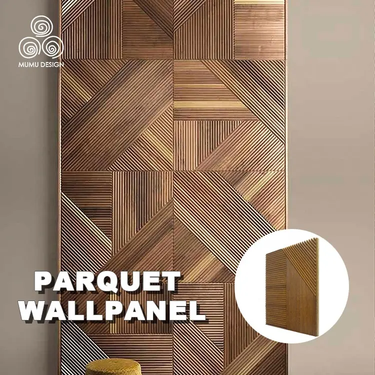 MUMU 3D Luxury Unique Design Art Decoration Slat Board per Interior Decor centro vendite pannelli da parete in legno per interni