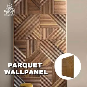 MUMU 3D Luxury Unique Design Art Decoration Slat Board For Interior Decor Sales Centre Indoor Wood Wall Panels