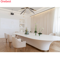 Oval geformte Kunststein Home Kantine Tische High End Design Haus möbel Esstisch