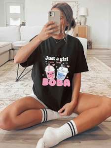 Camiseta Personalizada Transpirable y Ecológica con Estampado JUST a GIRL for LOVES <span class=keywords><strong>BUBA</strong></span>, Camiseta Deportiva Informal para Mujer - Product Image 2