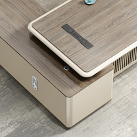 Bureau de direction en bois moderne et luxueux en forme de L pour mobilier de bureau