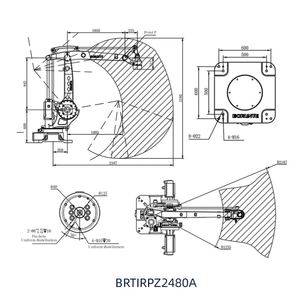 หุ่นยนต์อุตสาหกรรม Braun BRTIRPZ2480A ระยะแขน 2.4 เมตร รับน้ำหนักได้ 80 กิโลกรัม สำหรับงานจัดเรียงพาเลท แบบสี่แกน พร้อมมอเตอร์ PLC และส่วนประกอบหลัก - Product Image 3