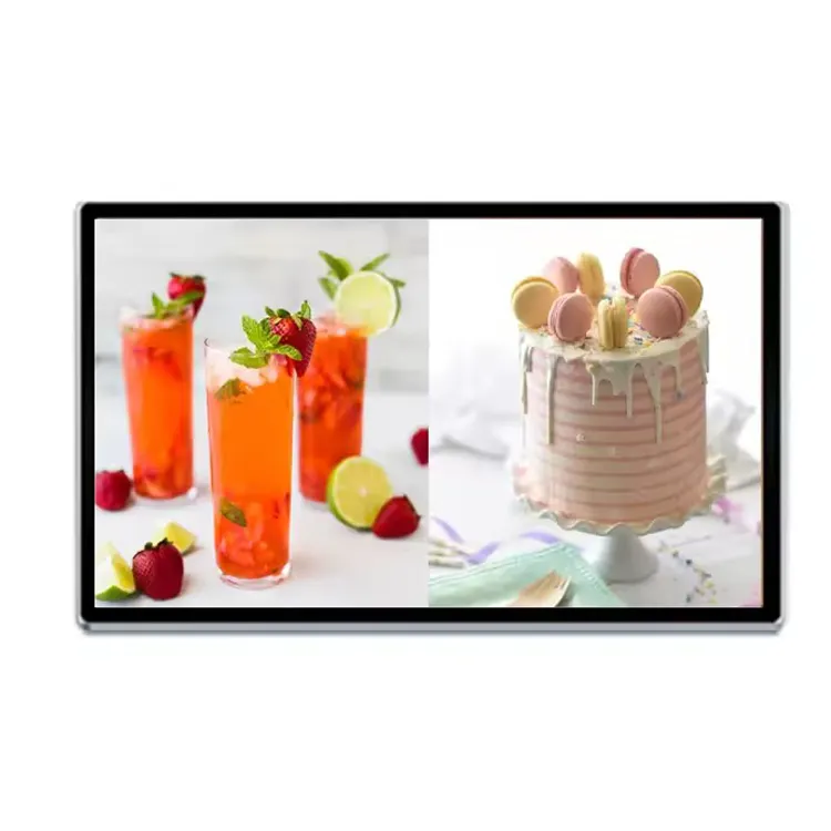 wandmontage digitale beschilderung speisekarton tafel lcd mit geteiltem bildschirm anzeige wandbildschirm für fast food speisekarte für innen