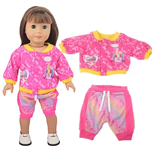 Roupas casuais Casaco e Calças Baby Doll Clothes Acessórios Boneca Roupas Para 45cm Baby Dolls