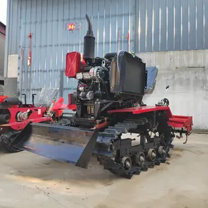 Multifunctional Agricultural Rotavator Cultivator Small Crawler Tiller Diesel Engine Tractor Rotary Tiller