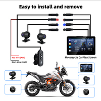 Support de fixation arrière détachable rapide de 6,2 pouces pour enregistreur de conduite de moto, système de navigation Carplay, objectif avant et arrière 1080P