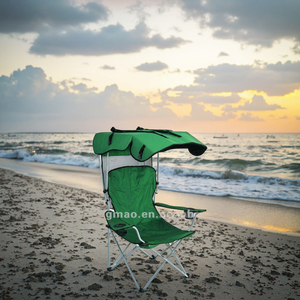 Ghế xếp ngoài trời di động, ghế thư giãn bãi biển, ghế đơn bằng vải Oxford 600D, ghế xếp kim loại có mái che - Product Image 2