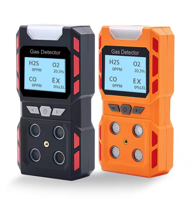 IP65 4-in-1 Multi-functional H2S Gas Leak Detector LCD Oxygen Concentrator Analyzer Combustible Gas VOC Recharge Battery