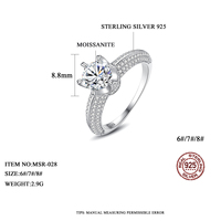 CZCITY Bling 1 Carat Diamant Prix Argent 925 Femme Couronne Princesse S925 Moissanite Bague D'éternité
