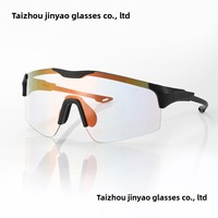 Lunettes de cyclisme professionnelles à verres photochromiques, protection UV400, unisexe, pour course en extérieur, sans monture, avec plaquettes de nez réglables