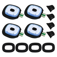 Module de lumière LED rechargeable par USB à quatre LED, boîtier en plastique de remplacement pour lampe frontale intégrée au bonnet, idéal pour le camping, la pêche et la course à pied