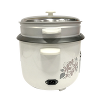 Cuiseur à riz électrique droit de luxe chinois 1,8 L avec 2 casseroles en aluminium avec couvercle en verre Olla Arrocera