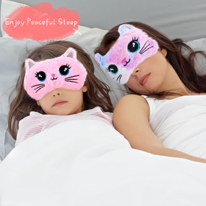 Inicio Uso de viaje Arco Iris Faux Fur Eye Shade Girls Acepta tamaño personalizado Colorido Suave Felpa Girls Sleep Mask - Product Image 6