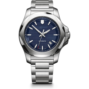 Reloj Automático OEM con Correa Plateada, Reloj de Moda con Esfera Azul para Hombre - Product Image 1