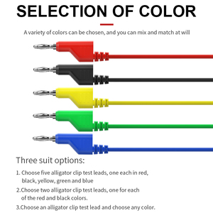 Alimentation banane pour multimètre, 50 pièces, 1M 4mm, connecteur banane, 5 couleurs, jzz J.70054 - Product Image 4