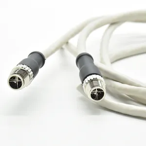 CAT6A M12 Connector 8 Pin Cable Male Power 5A Straight Male and Female Dc Power M12 X Code Connector