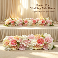 Panneau floral en soie artificielle, mélange de roses et d'hortensias, pour mur floral, toile de fond, décoration d'arche de mariage, vitrine