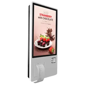 Kapazität Touch Standing Self-Service-Bestellung Touchscreen-Kiosk-Monitor mit Scanner und Drucker