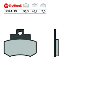 ผ้าเบรกมอเตอร์ไซค์ R-Attack S041CS คาร์บอนเซรามิก ด้านหลัง 55.3x46.1x7.0 มม. ได้รับการรับรอง R90 - Product Image 1
