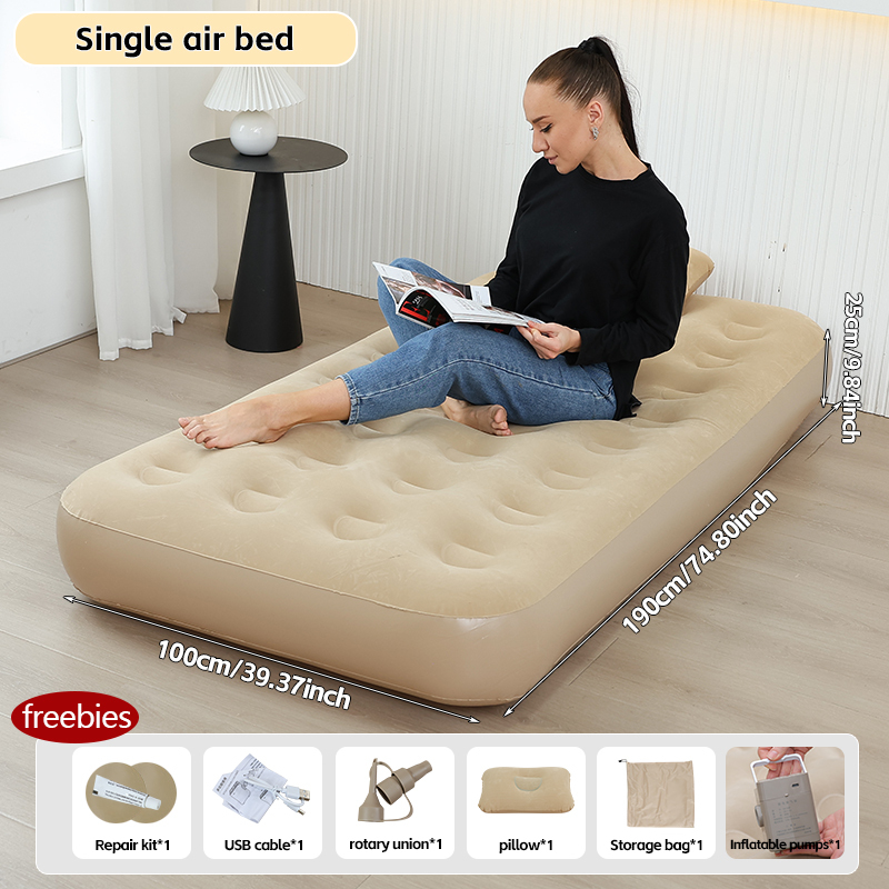 Inflatable Pvc Bed Custom Durable Eco-Friendly PVC Flocking Inflatable Air Bed