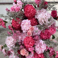Nouveautés IFG Panneaux de fleurs artificielles en soie rose chaud de 1,5 m de haut pour les événements de mariage, la décoration de la scène et de la toile de fond