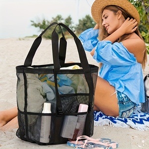 Bolsas de playa extragrandes de malla plegables con bolsillos para gimnasio, playa, viajes, <span class=keywords><strong>piscina</strong></span>, bolso de mano personalizado - Product Image 1