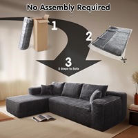 Sofá Cama Moderno de Lujo en Forma de L, Tapizado en Terciopelo, Relleno de Esponja, Comprimido al Vacío, Sofá Seccional para Sala de Estar, Dormitorio, Hotel YL