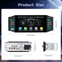 Podofo Radio MP5 para Auto de 1 Din con Pantalla Táctil Incell de 5 Pulgadas, Estéreo, CarPlay/Android Auto Inalámbrico, Perilla Frontal, Tipo C, USB, FM/RDS, OEM, CE y RoHS