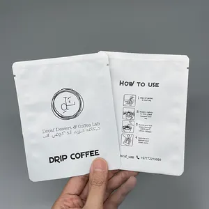 Digital Print Pouch Matt Colored Drip Coffee Heal Seal Bag Coffee Packaging Aluminum Foil Three Side Seal Empty Tea Bag