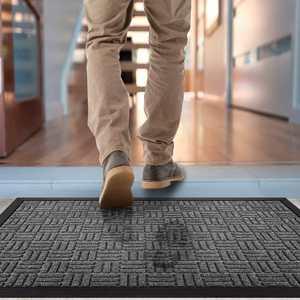Felpudo para puerta Delantera, alfombra de entrada, alfombrillas para puerta de piso de goma para exteriores, resistente, alto tráfico, interior, cuadrado, SBR, goma hecha a máquina - Product Image 4