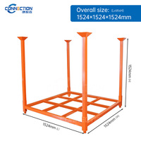 Étagère de stockage de pneus pour entrepôt, en acier thermolaqué, avec poteaux verticaux détachables, base en grille ouverte, empilable, 4 à 5 niveaux