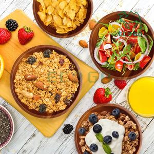 Bol à salade en bois d'acacia de 7 pouces bol de service en bois pour salade soupe nouilles - Product Image 4