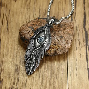 Collares de Plumas con Colgantes de Acero Inoxidable, Joyería al por Mayor, Precio de Fábrica, Personalizados, Estilo Steampunk - Product Image 3